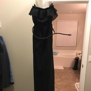 Strapless long black dress